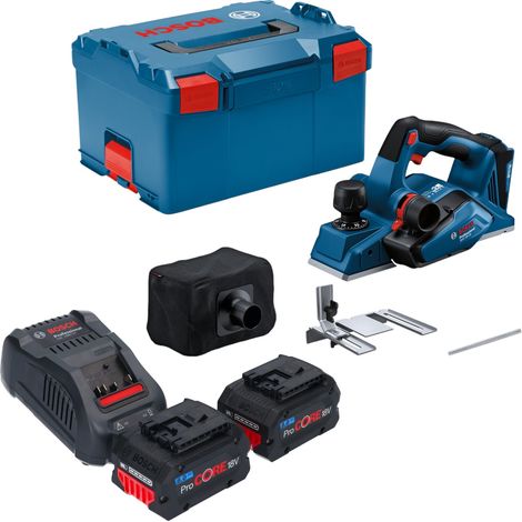 Bosch GHO 18V-26 Pialla professionale a batteria 18 V 2,6 mm senza spazzole + 2x batteria ProCORE 8,0 Ah + caricabatterie + L-Boxx