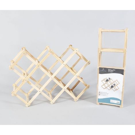 TrAdE Shop Traesio - Portabottiglie Cantinetta Legno 8 Bottiglie Scaffale Richiudibile Bottiglia Vino - (1/2)