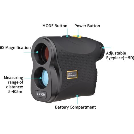 Telemetro da caccia con misurazione laser della distanza, telemetro da golf, rilevatore di bandierine, rilevamento della nebbia e modalità velocità per la misurazione della fauna selvatica all'aperto. (1/5)