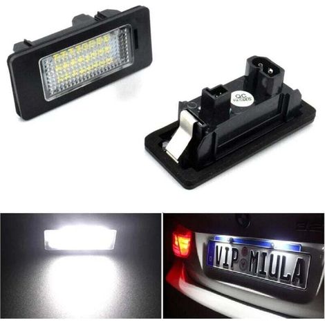 Set mit 2 Kennzeichenleuchten für BMW 1er, 3er, 5er und X-Reihe, fehlerfrei, 2 W, 24 LEDs, weiß, hintere Kennzeichenbeleuchtung, direkter Ersatz für X5, X6, M3 und E39
