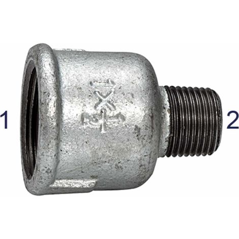 Riegler Reduziermuffe 246, IG/AG, Rp 3/4, R 1/2, schwarzer Temperguss (1/2)