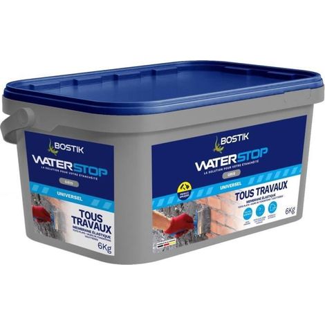 Membrana de sellado - BOSTIK - Waterstop - Reparación de fugas - Cubo 6 kg - Gris