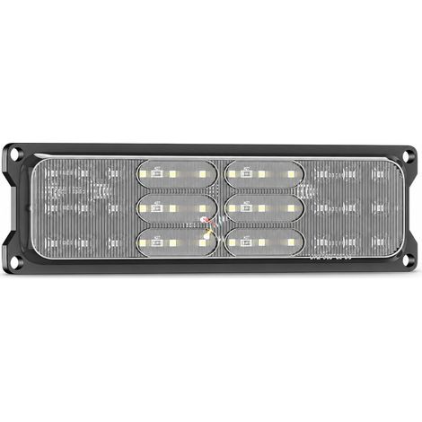 Feu Arrière Métallique 36 LED pour Camion et Remorque, Bleu Blanc Rouge, Frein et Clignotant (1/5)