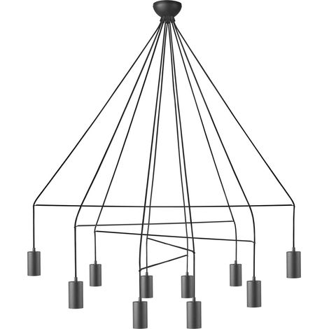 Lampadario sospeso Nowodvorski Imbria nero 10xGU10 Ø125 (1/2)