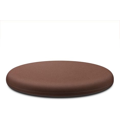 Galette chaise ronde Ø35 cm marron, déhoussable, mousse mémoire (1/4)