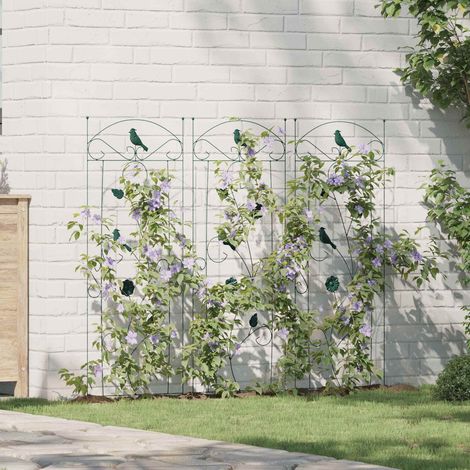 Gartenzaun 3 pcs Grün 110 x 40 cm Stahl