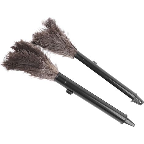 Plumeau rétractable en plumes d'autruche, 2 pièces, avec Long manche pour le nettoyage de la maison (1/5)