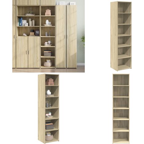 Highboard Sonoma-Eiche 45x41x185 cm Holzwerkstoff - Sideboard - Hochschrank - Wohnzimmermöbel - Eiche Dekor - Holzwerkstoff - Home & Living (1/5)