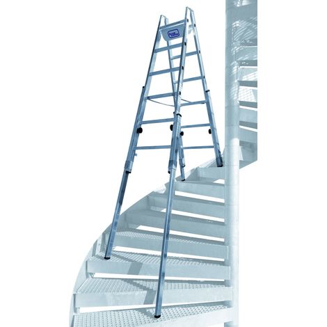 Iller Treppenhausleiter Multilift Aluminium blank 2x5 Sprossen