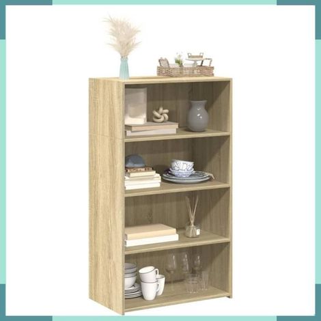 846406 Buffet haut chêne sonoma 70x41x124 cm bois d'ingénierie (1/5)