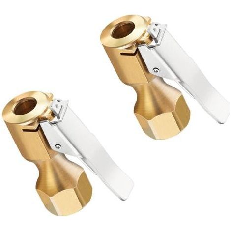 FENOPLASTICA2 Pièce Adaptateur Valve Pneu Voiture, Clip Gonflage Valve Pneu en Laiton, Clip Tête Conversion pour Valves, Gonflage Valve Clip Pince Connecteur Adaptateur pour Pneu De Voiture Ou Camion (1/4)