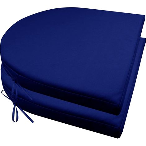 2er Set Stuhlkissen mit Bändern Wasserdicht Rutschfestes Sitzkissen Bequeme Halbrund Sitzpolster für Gartenmöbel Oder Stuhl Wasserdicht Garten 40 x 40 x 4 cm Beige (1/5)