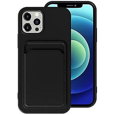 Étui portefeuille en silicone liquide pour iPhone 12 et iPhone 12 Pro 6,1 pouces, souple et fin, protection C (1/3)