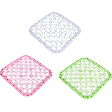 Tappetini scolapiatti per lavello e lavabo - Set da 3 - Tappetini protettivi antiscivolo in plastica (1/5)