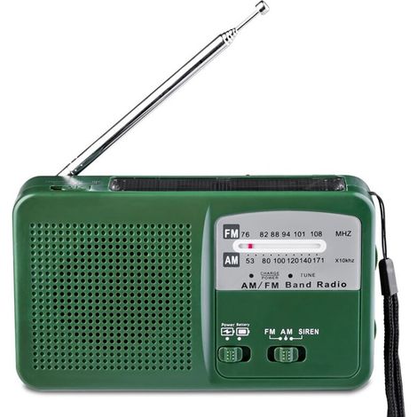 Geeignet für handbetriebene, solarbetriebene FM/AM-Radios, selbstversorgendes, multifunktionales tragbares Notfallradio mit Taschenlampe, umweltfreundlich.