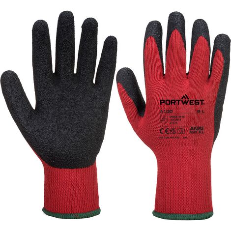 Gants Enduit Latex Rouge/noir L - Taille 9 (1/2)