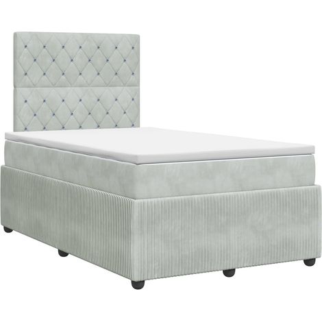 Maison Exclusive - Letto box spring con materasso Grigio Chiaro 120 x 200 cm (1/5)