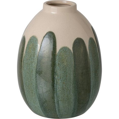 Vase Design en Grès "Joris" 20cm Vert (1/3)