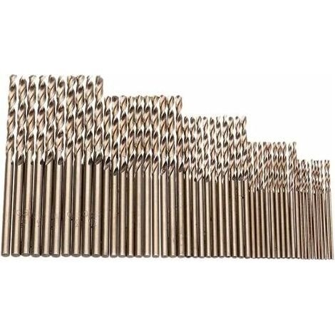 Lot de 50 forets M35 cobalt - 1-3 mm - Pour percer sur acier trempé, fonte et acier inoxydable (1/5)