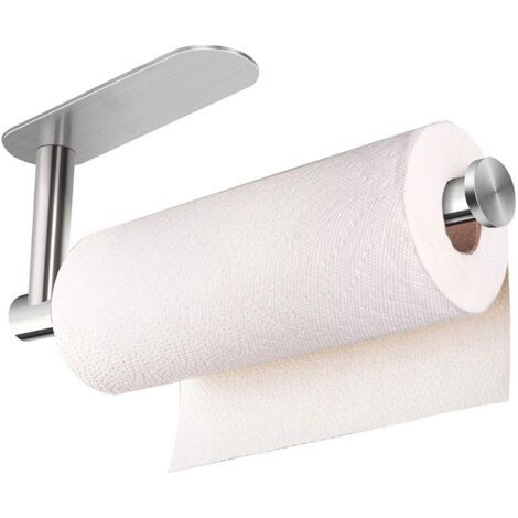 Kitchen Towel Rack - Punch Free Kitchen Towel Rack Stainless Steel Tissue Holder - Silver (1/5)
