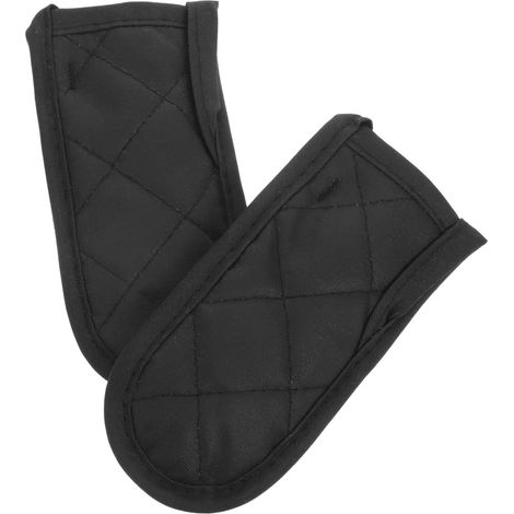 2 housses de protection pour poignée de casserole, manchon résistant chaleur, antidérapant, noir (1/3)