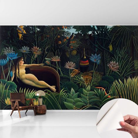 Selbstklebend Tapete - abwaschbar - Arbeitszimmer - Esszimmer- Top Qualität Exotischer Dschungel 416x254 cm