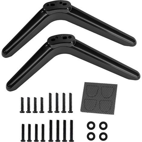 Lot de 2 pieds de rechange universels pour téléviseur, avec vis, rondelles et entretoises, pour écrans de 32 à 55 pouces. (1/5)