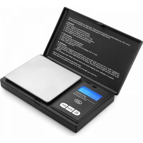 Balance de poche 200g x 0.01g, balance de précision de cuisine, affichage LCD, fonction tare. Portable et précise.