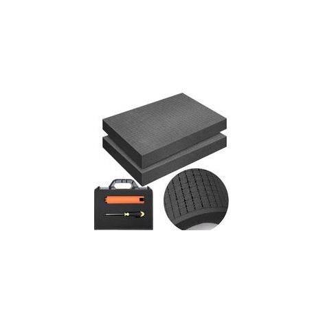 Vorgeschnittene Schaumstoffwürfel, 2 Stück, 400 x 300 x 50 mm – Superfeines 10-mm-Raster für Koffer und Miniaturspiele (1/5)