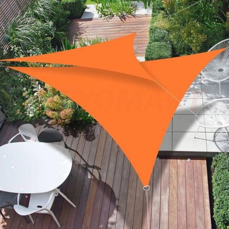 Voile d'ombrage Triangulaire imperméable de Protection Solaire Anti-UV à 98% avec Corde Gratuite pour extérieur, Jardin, Étiquette (1/4)
