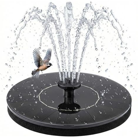 Fontaine solaire flottante avec pompe à eau solaire, idéale pour les bains d'oiseaux Pour jardins, bassins, terrasses et décoration extérieure - 16 cm (1/5)