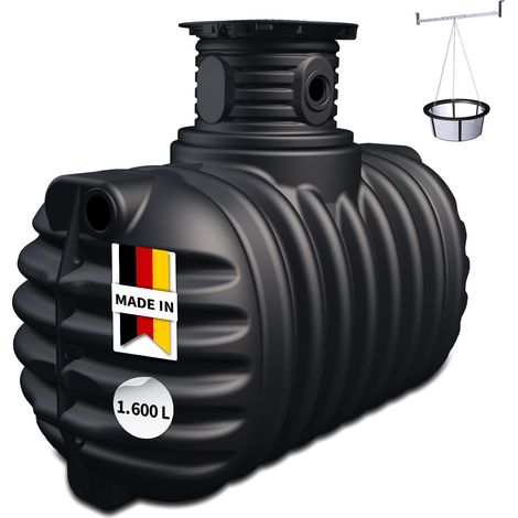 4rain COMPACT Erdtank-Set 1600 Liter inkl. Schachtverlängerung, Filterkorb und Traverse