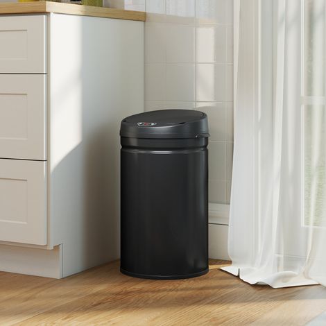 Cestino per rifiuti da 30 litri con sensore di apertura e chiusura ammortizzata, in acciaio inox, senza contatto, per cucine igieniche.