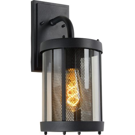 Applique murale extérieure Lucide Makkum E27 IP23 noir (1/2)
