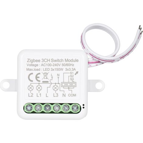 3-Kanal-Zigbee-Smart-Relaismodul mit bidirektionalem Schalter für Hausautomation und Google Home (1/5)
