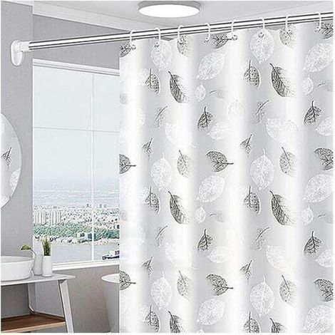 Duschvorhang (180 x 200 cm), schimmelresistent, weiß, waschbar, mit 12 Haken, für Zuhause, Hotel, Badewanne – Crezuo