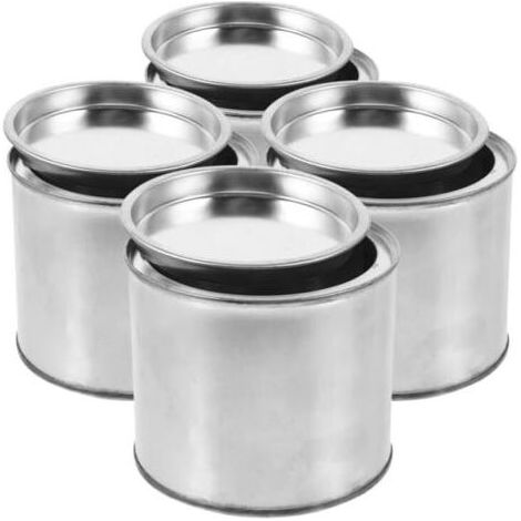 Lot De 4 Petits Pots De Peinture en De 0,5 L avec Couvercles, Seaux Ronds en Étain, Contenants De Stockage De Peinture Vides pour Bricolage, Peinture, Encre, De (1/5)