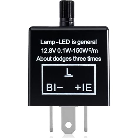 Relais Clignotant LED Réglable CF14 12V 3 Broches,Résout Clignotement Rapide et Erreurs,Flasher Universel 0,1W-150W pour Voiture,Utilitaire,Moto et Véhicule Électrique - Installation Simplifiée (1/5)