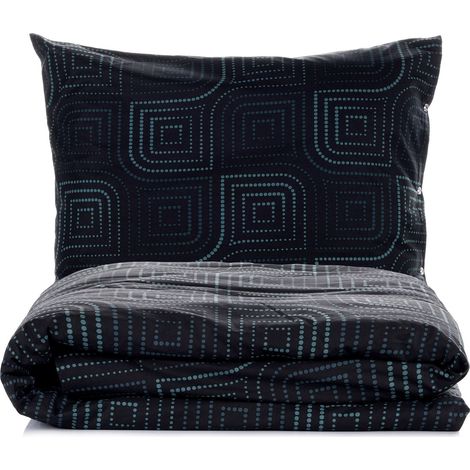 Copripiumino, copripiumino, biancheria da letto Set 100% Cotone Blu petrolio (1/5)