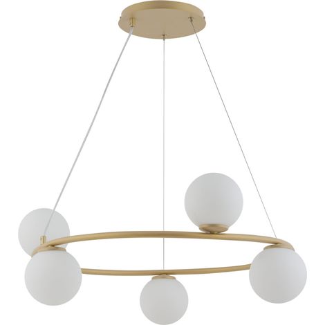 Lampada sospensione Gama Koło oro 5xG9 sfere bianche (1/2)
