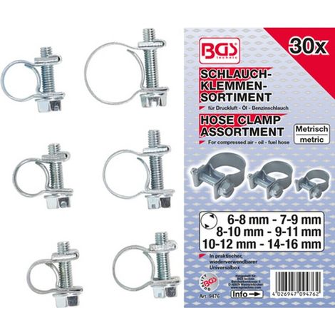Colliers de durite a machoires, assortiment de 30 colliers (1/2)