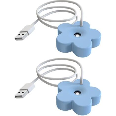 Lot de 2 humidificateurs à petites fleurs pour bureau, pulvérisateur d'eau USB portable avec minuterie de 8 heures, pour brume fine nano et fonctionnement silencieux (1/3)