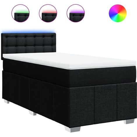 Maison Exclusive - Giroletto a Molle con Materasso Nero 90x200 cm in Tessuto (1/5)