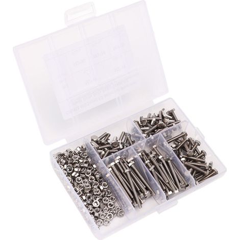 Jeu d'écrous à vis hexagonales M3, 300 pièces, avec boîte de rangement, pas uniforme, résistance à l'oxydation, à la Corrosion, attaches sans rouille (1/5)