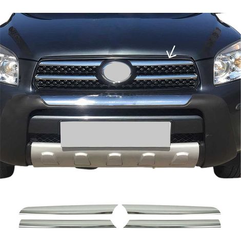 Moulure de Grille de Calandre Compatible avec Toyota RAV 4 III 2006-2009, Garniture Baguette de Calandre en Acier Inoxydable Argent (1/5)