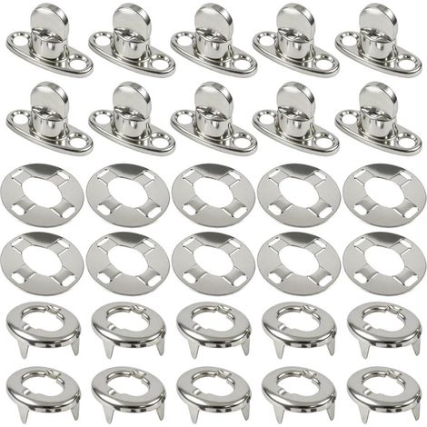 Elkuaie Fermoirs à bouton rotatif – Fermoirs pour bateau – Acier inoxydable de qualité marine – 10 ensembles – Argent (1/5)