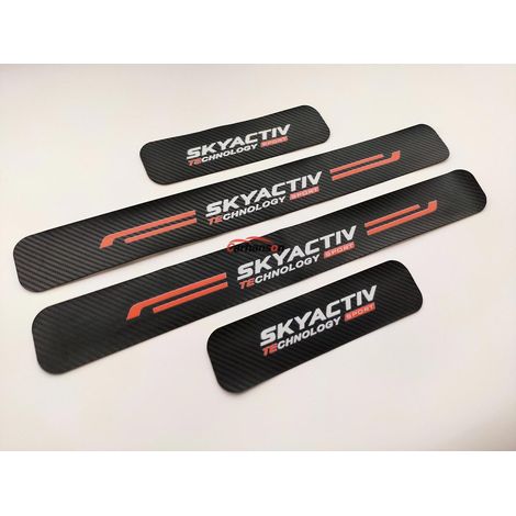 Accessoires auto pour Mazda 2 3 6 CX-30 CX-5 CX3 Autocollant de protection de seuil en cuir et fibre de carbone ( )