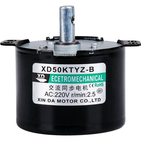 50KTYZ AC 220V 6W petit moteur électrique synchrone à aimant permanent à basse vitesse CW/CCW 2.5 tr/min (1/5)