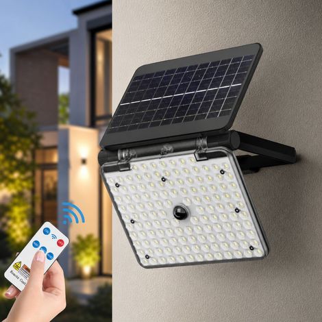 Faltbare LED-Solarlampe mit 137 LEDs, monokristallinem Panel, 18650-Akku, Fernbedienung, Lichtsensor, 3 Helligkeitsstufen, ABS (1/4)