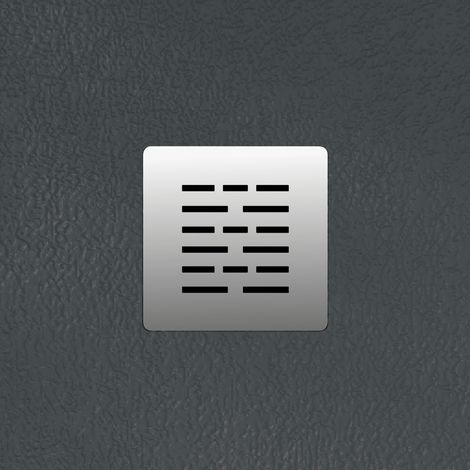Receveur de douche 110x140 cm extra plat en résine minérale CENTRO surface ardoisée anthracite Grille inox